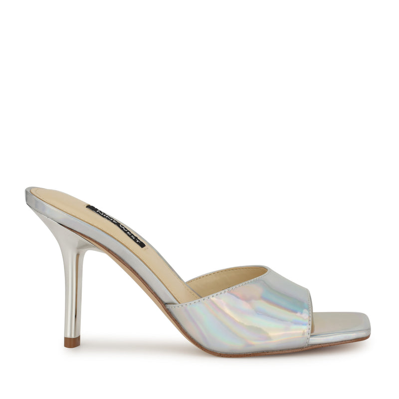 Nine West Disko Women's Dress Sandals Silver Iridescent Mirror : 6 M Nine West Disko Women's Dress Sandals Silver Iridescent Mirror : 6 M