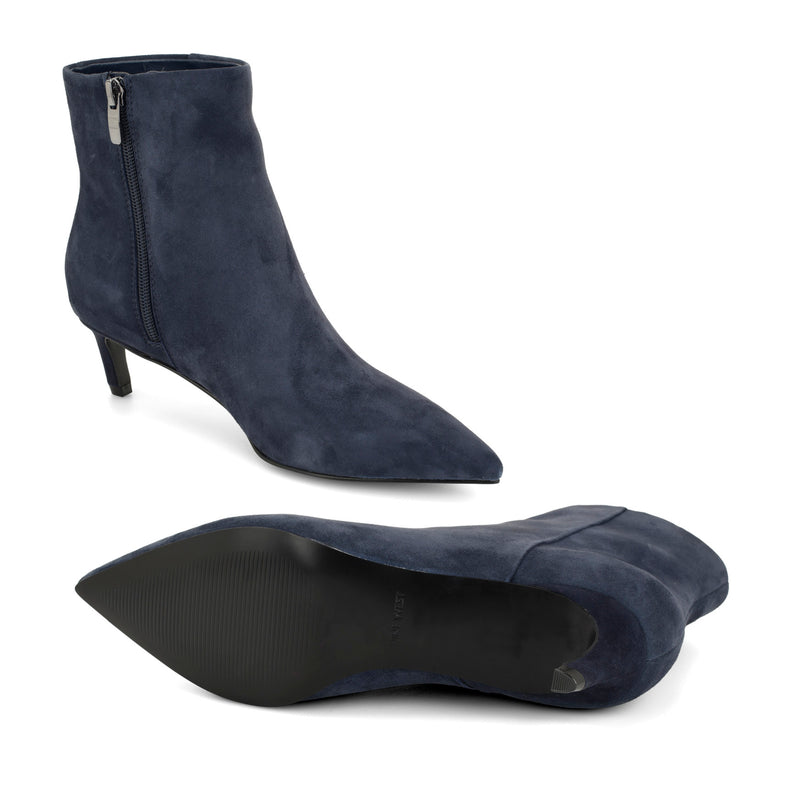 Brite Kitten Heel Ankle Leather Booties