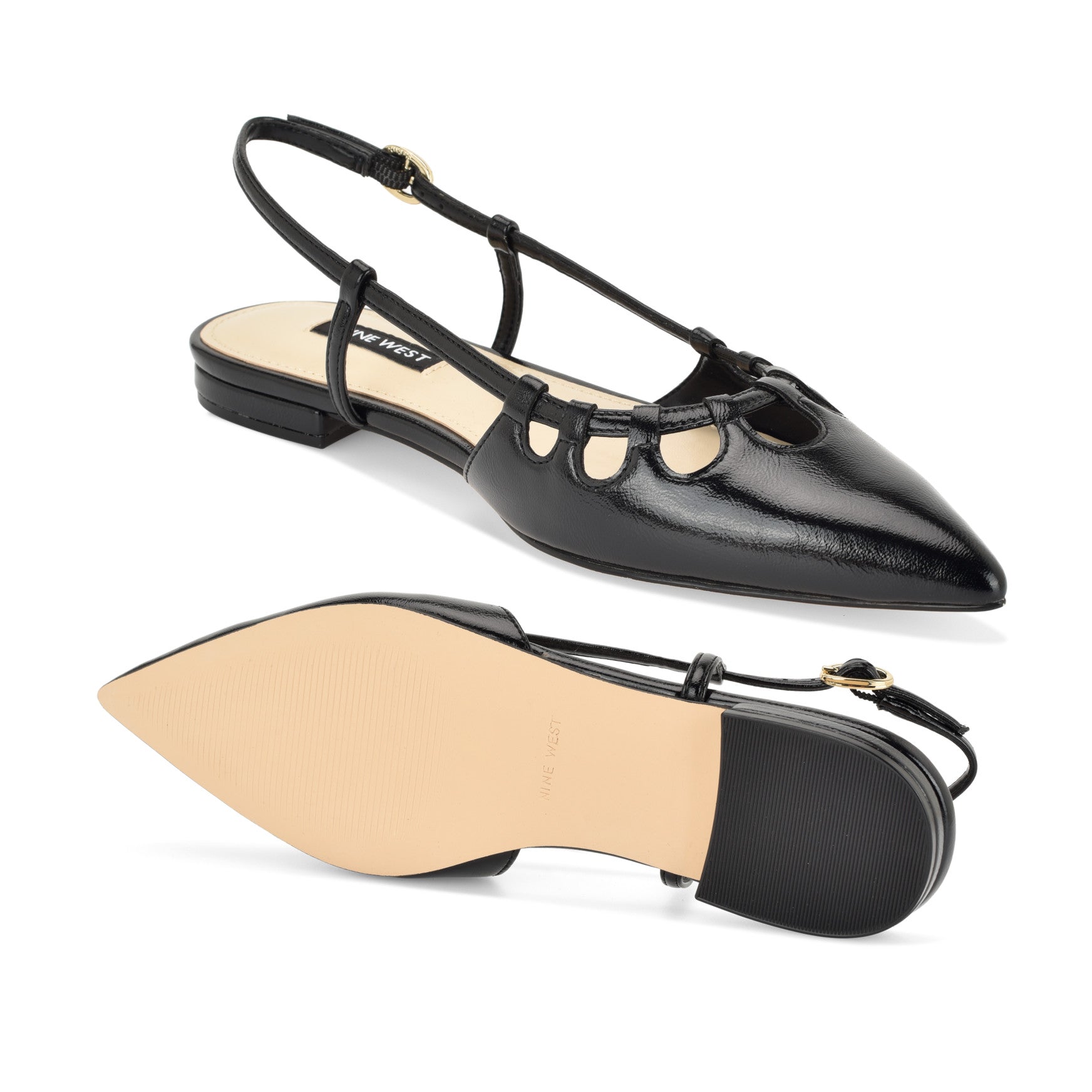 新品♡ Na.e ナエ　Urban Slingback Flats Black Women's Harra Cutout Slingback Flats - Black | Nine West
