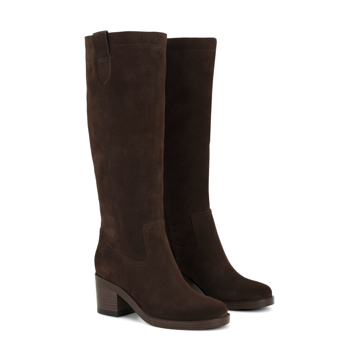 Hecee Block Heel Tailored Leather Boots