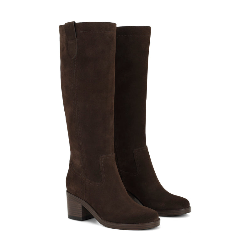 Hecee Block Heel Tailored Leather Boots