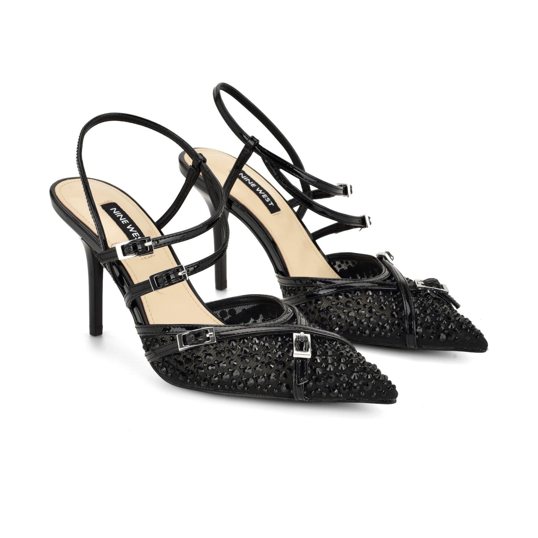 Pertee Strappy Embellished Pumps