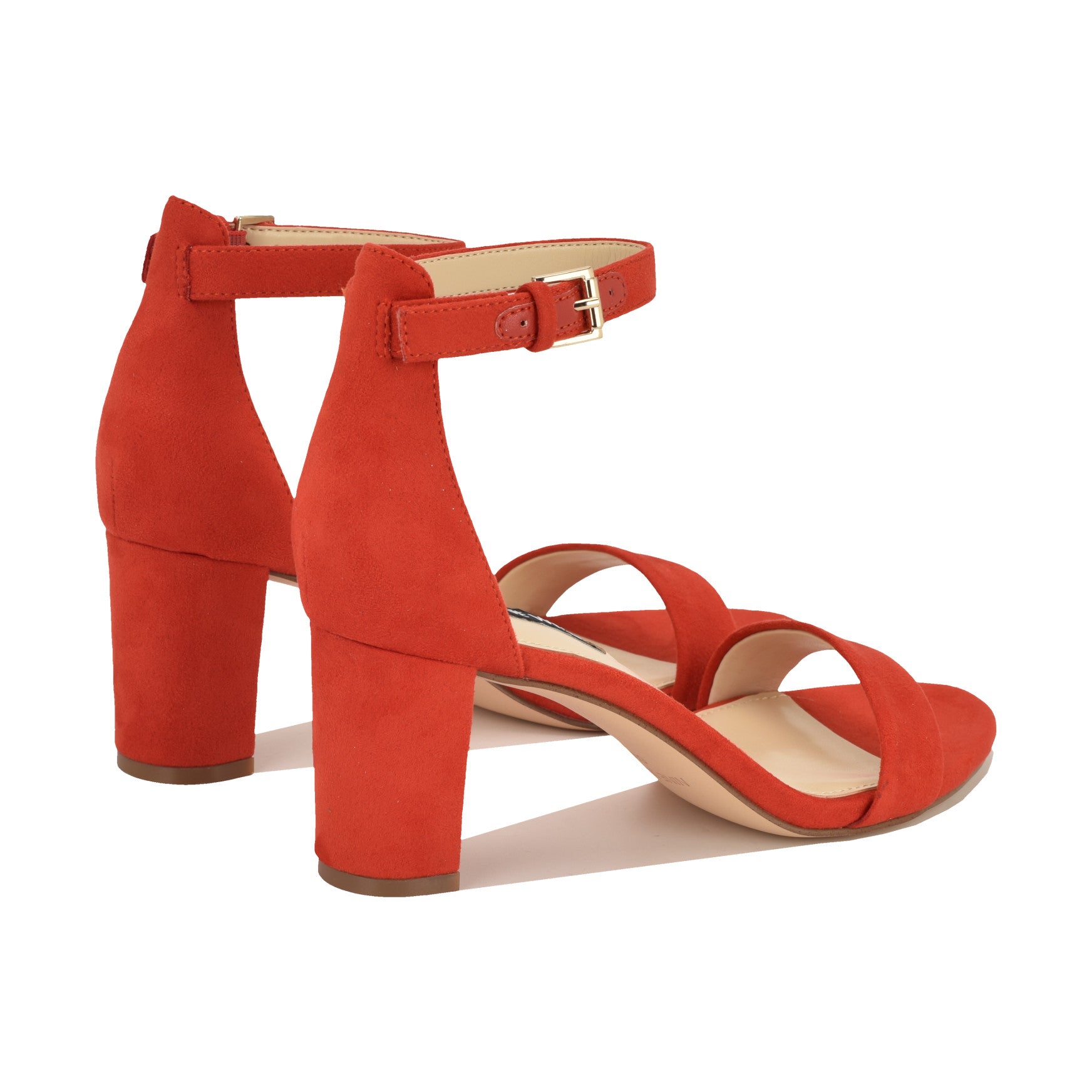 Women's Pruce Ankle Strap Block Heel Sandals - Summer Red | Nine West