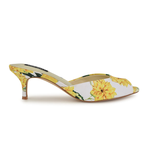 Women's Luvlie Heeled Slide Sandals - Yellow | Nine West