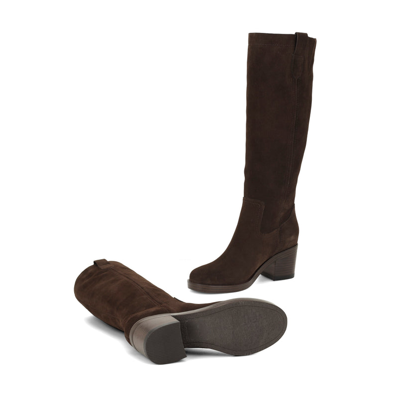 Hecee Block Heel Tailored Leather Boots