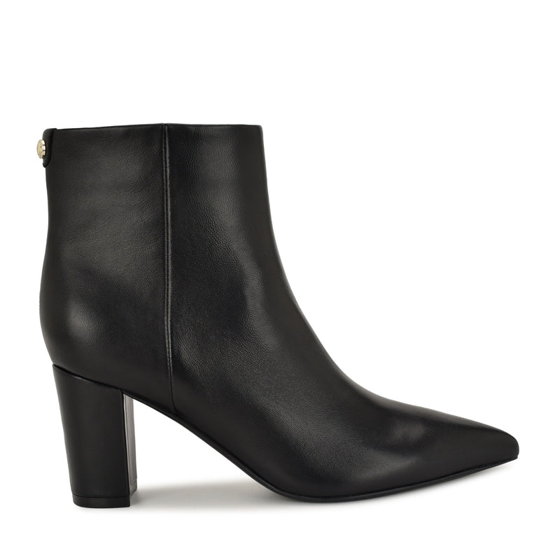 Lorela 9X9 Block Heel Leather Booties