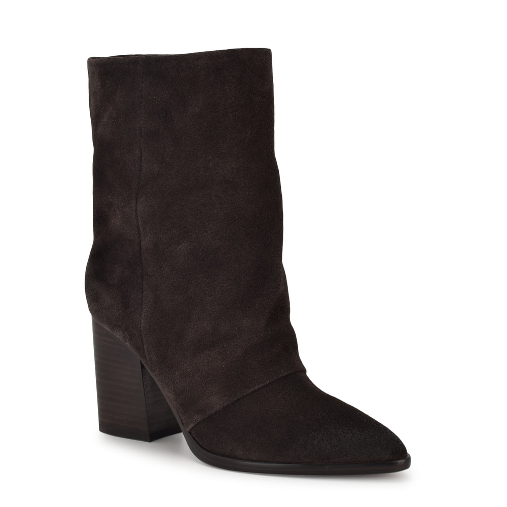 Women's Chaye Slouch Booties - Dark Brown Suede | Nine West