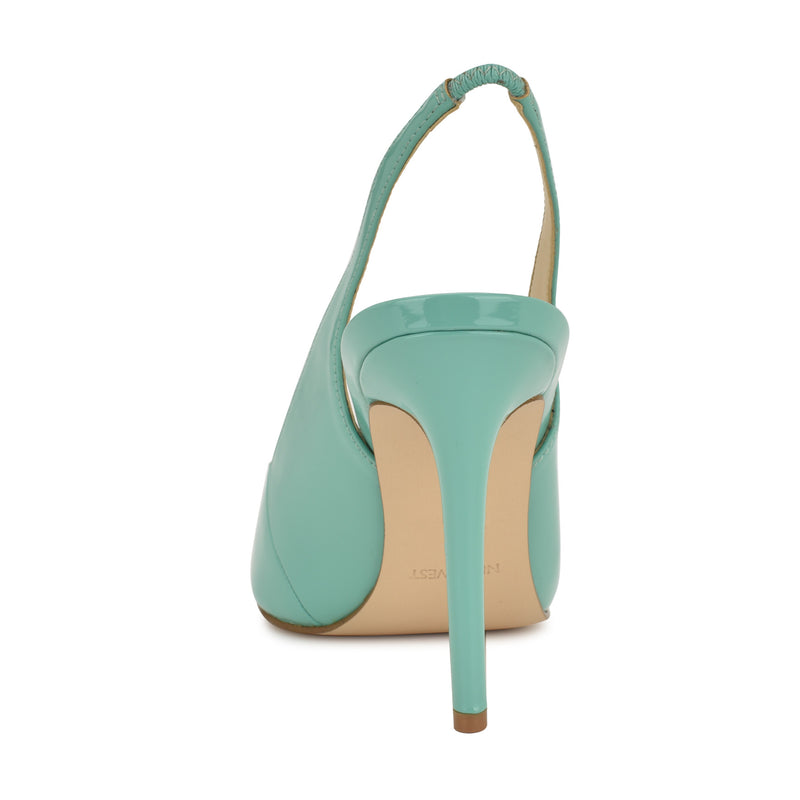 Feather Pointy Toe Slingback Pumps