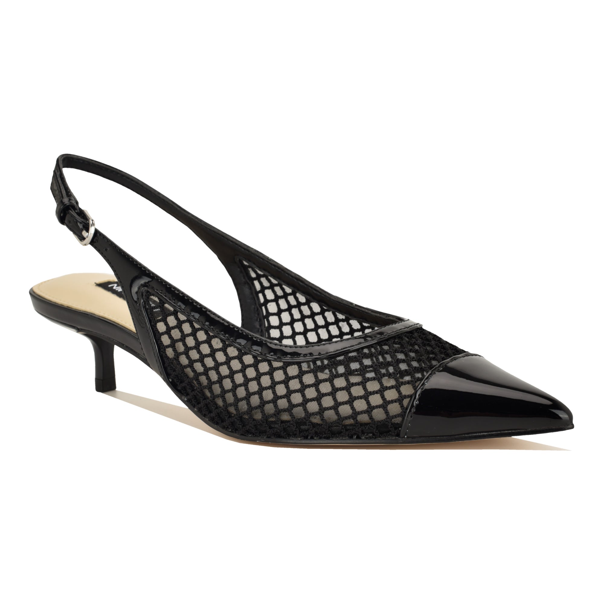 Eraya Mesh Kitten Heel Slingback Pumps