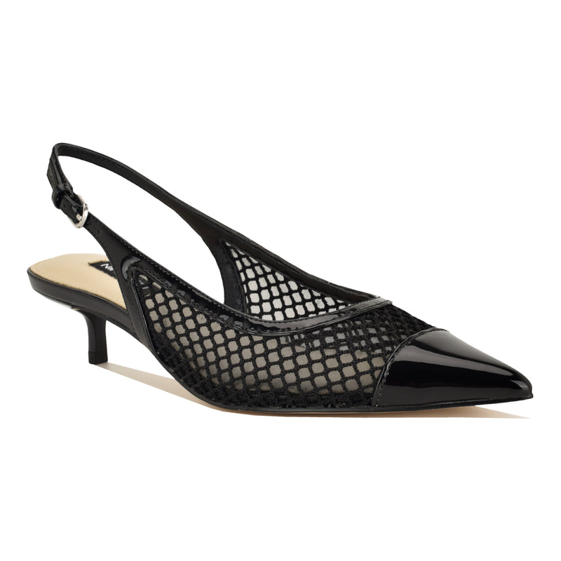 Eraya Mesh Kitten Heel Slingback Pumps