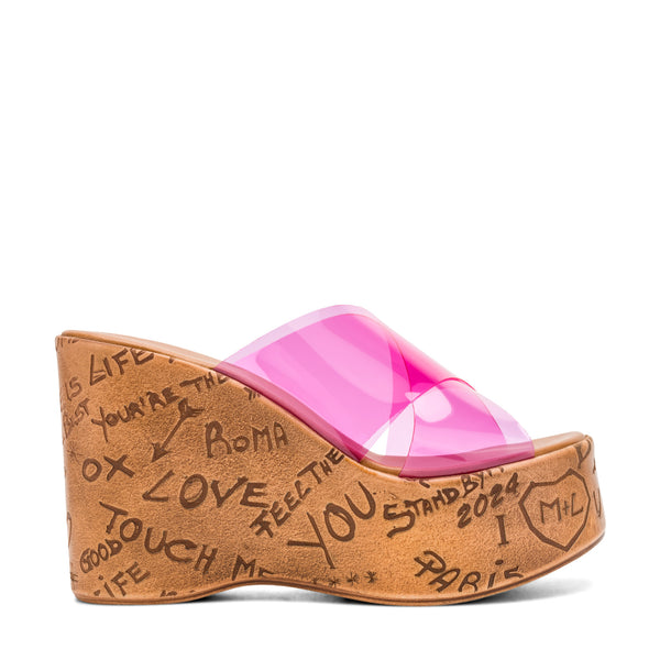 Women's Lezza Cross Band Platform Wedges - Pink | Nine West