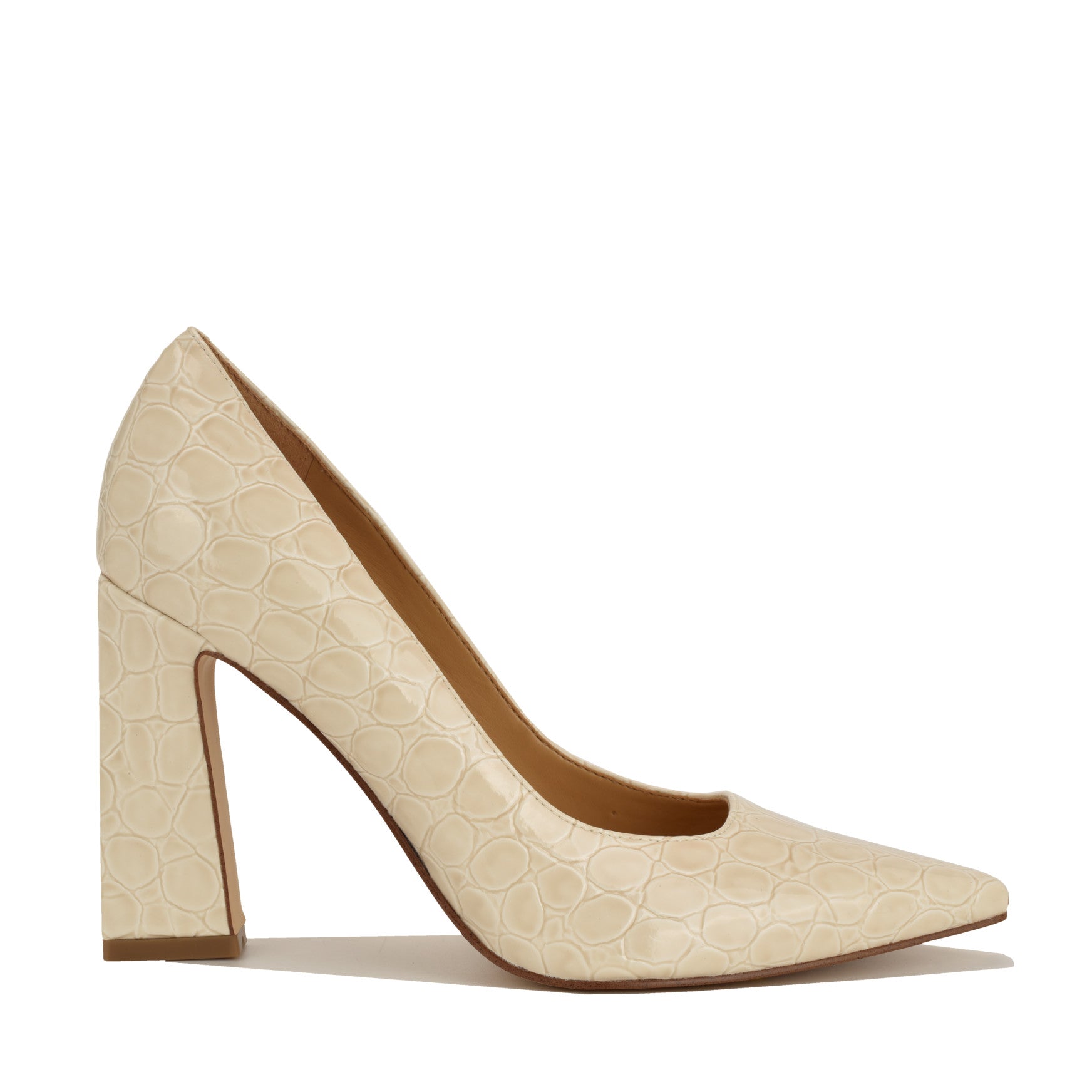 Nine West Women's Tamant Tapered Block Heel Pumps - Natural