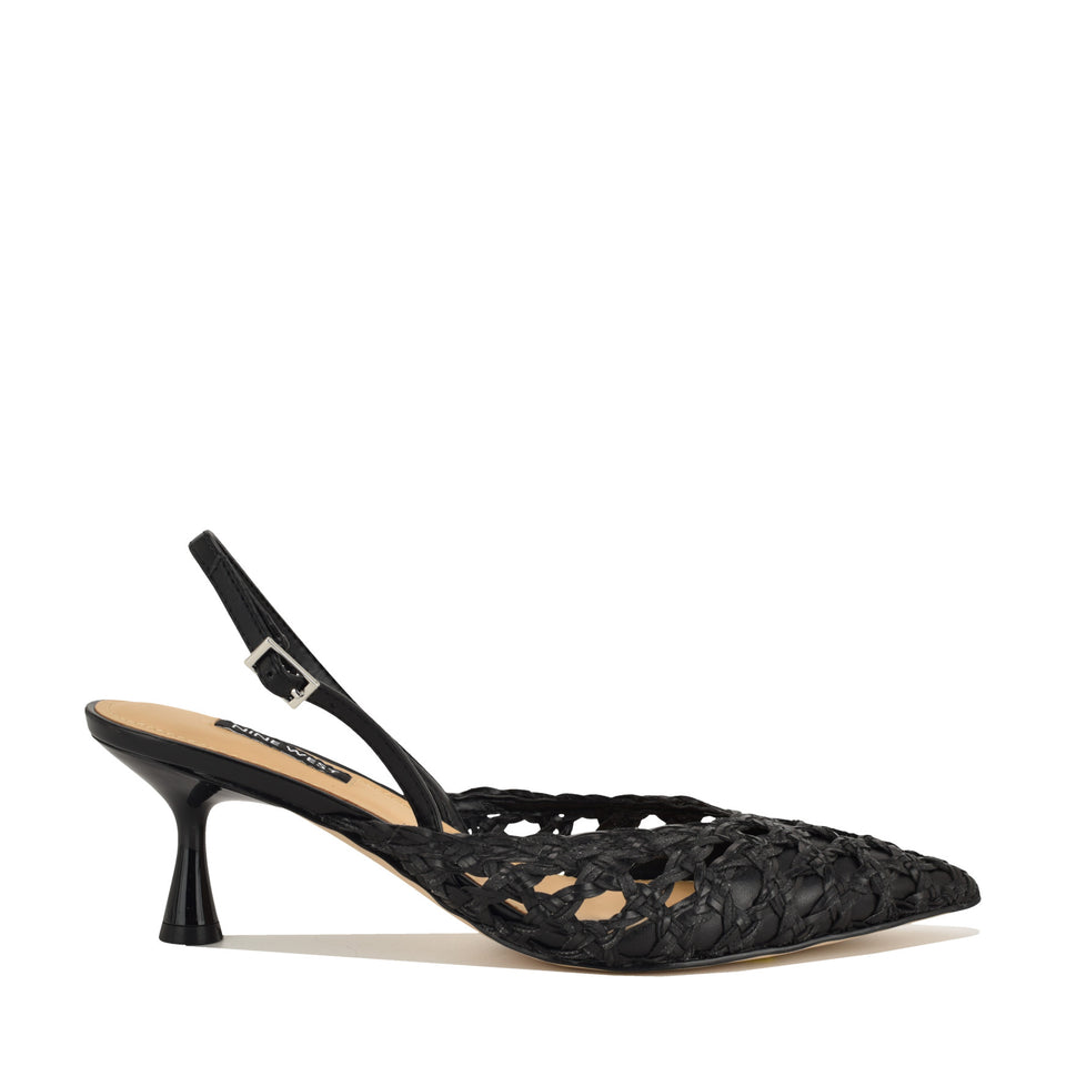 Women's Randela Woven Slingback Pumps - Black | Nine West