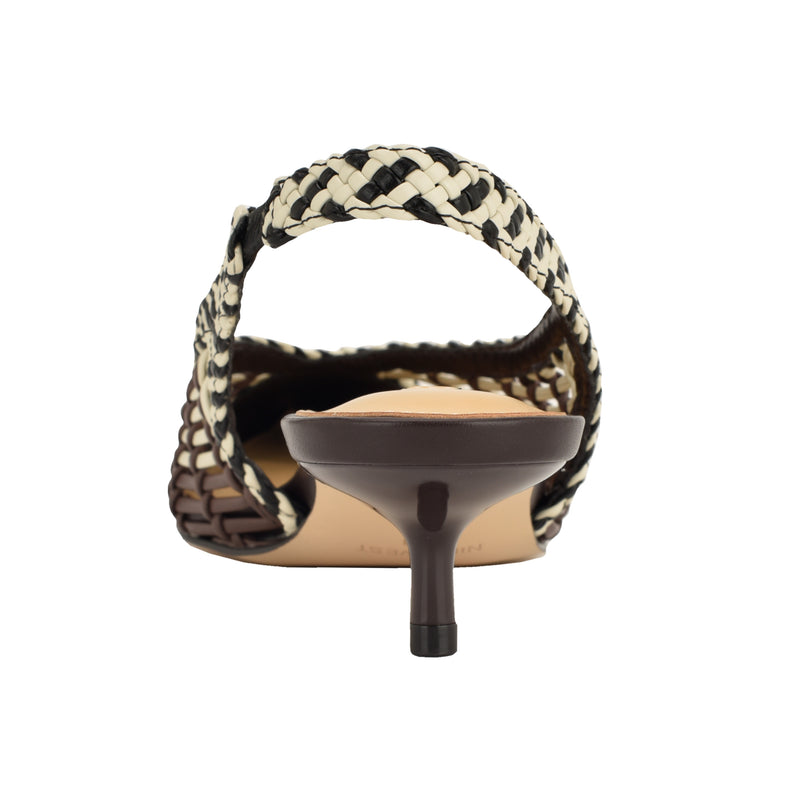 Edela Woven Kitten Heel Slingback Pumps