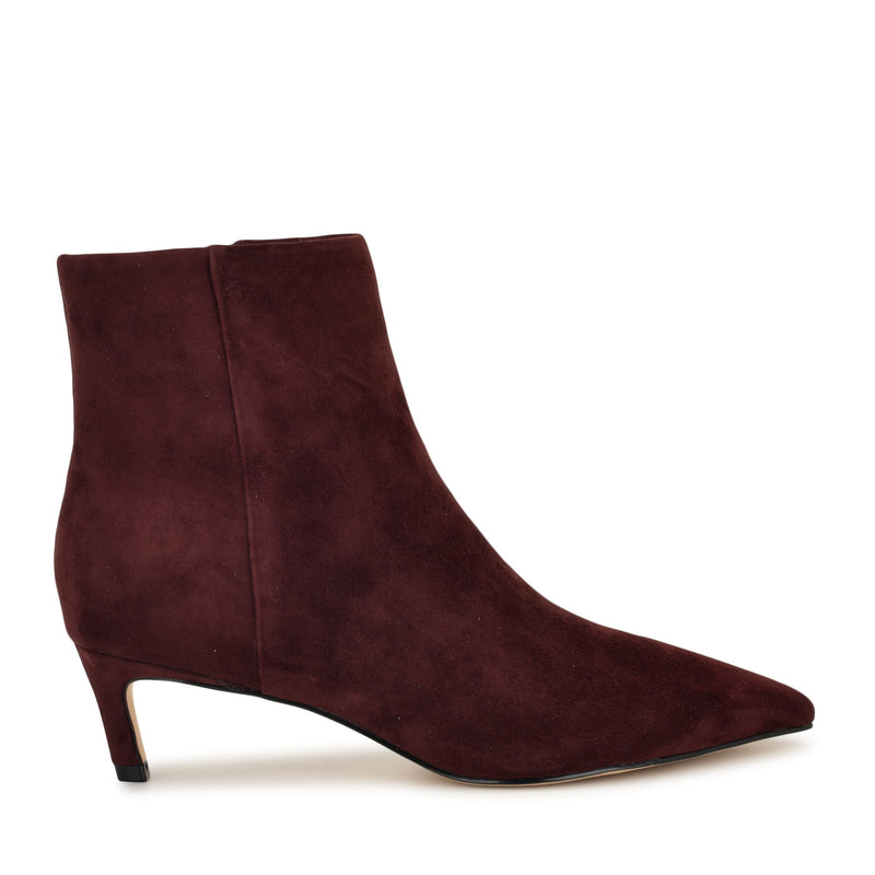 Brite Kitten Heel Ankle Leather Booties