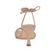 Raqchel Rhinestone Bow Ankle Wrap Sandals