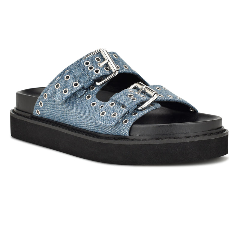 Eleny Buckle Slide Sandals