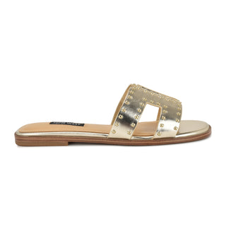 Giny Slip-On Flat Studded Sandals