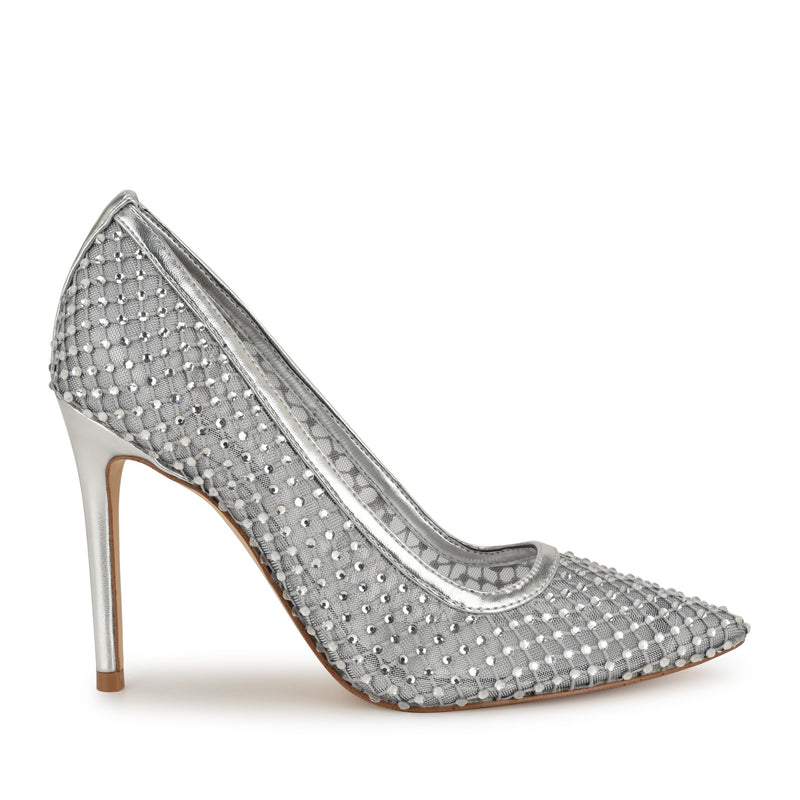 Freshe Rhinestone Mesh Pumps