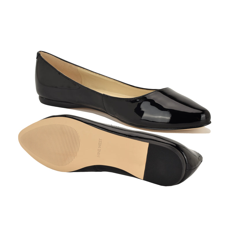 Women's Speakup Almond Toe Flats - Black Patent | Nine West Women's Speakup Almond Toe Flats - Black Patent | Nine West