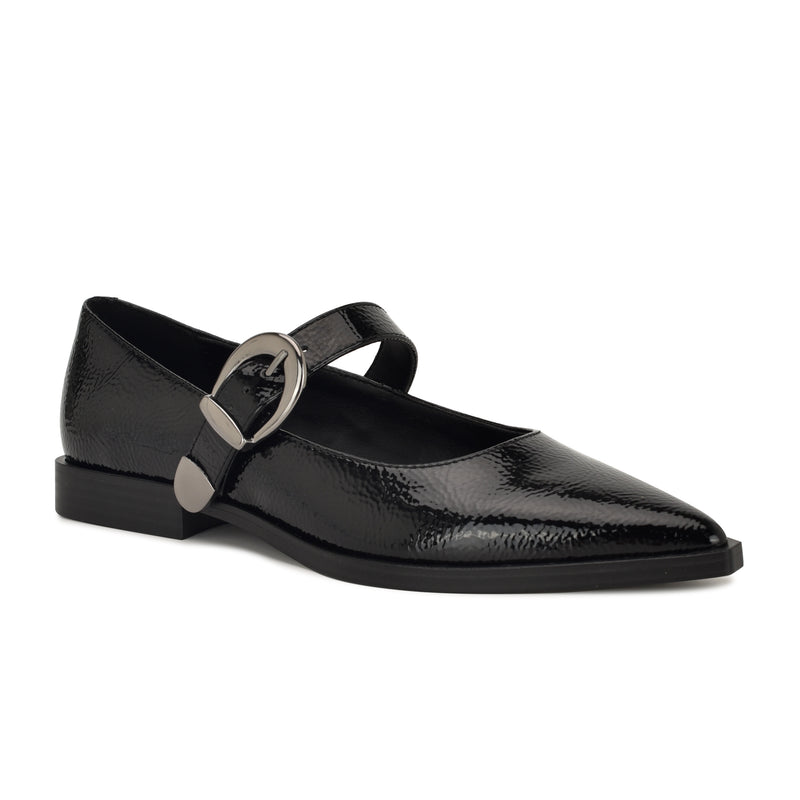 Nine West Katrel Women's Pointy Toe Mary Jane Dress Flats, Size: 5, Black Patent Nine West Katrel Women's Pointy Toe Mary Jane Dress Flats, Size: 5, Black Patent