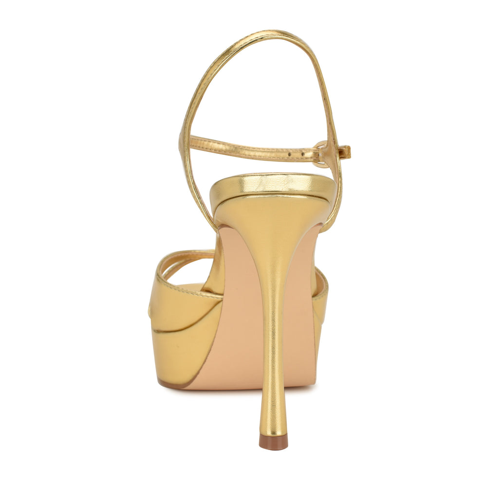 Women's Tates Platform Sandals - Gold | Nine West