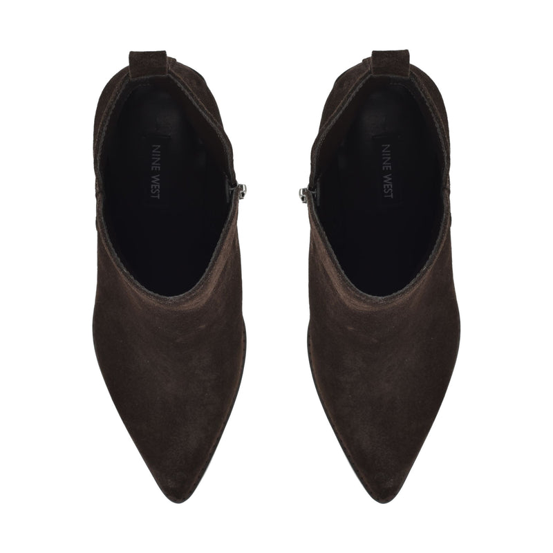 Birds Block Heel Leather Booties