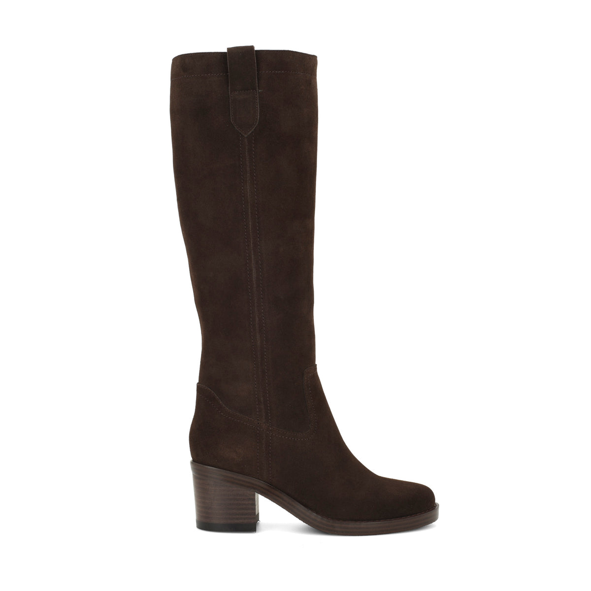 Hecee Block Heel Tailored Leather Boots
