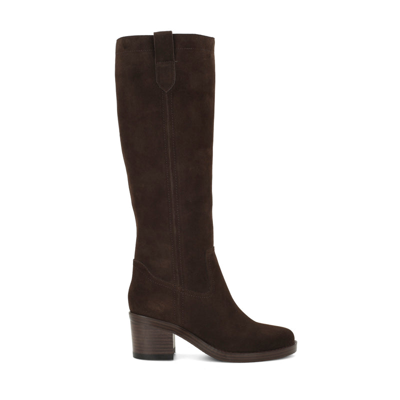 Hecee Block Heel Tailored Leather Boots