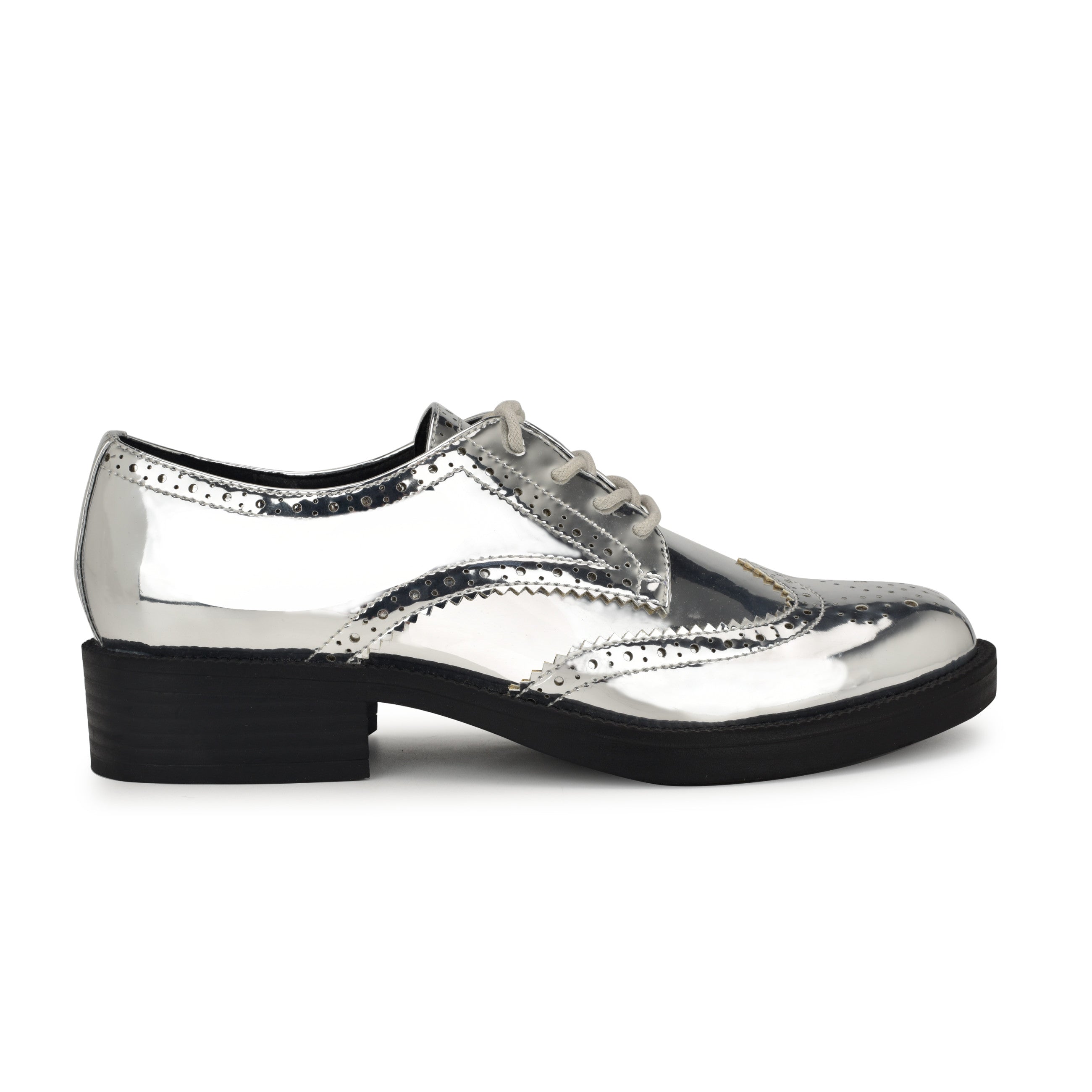 Multicolor Vegan Leather Round Toe Lace Up Oxford Shoes With Chunky Heels