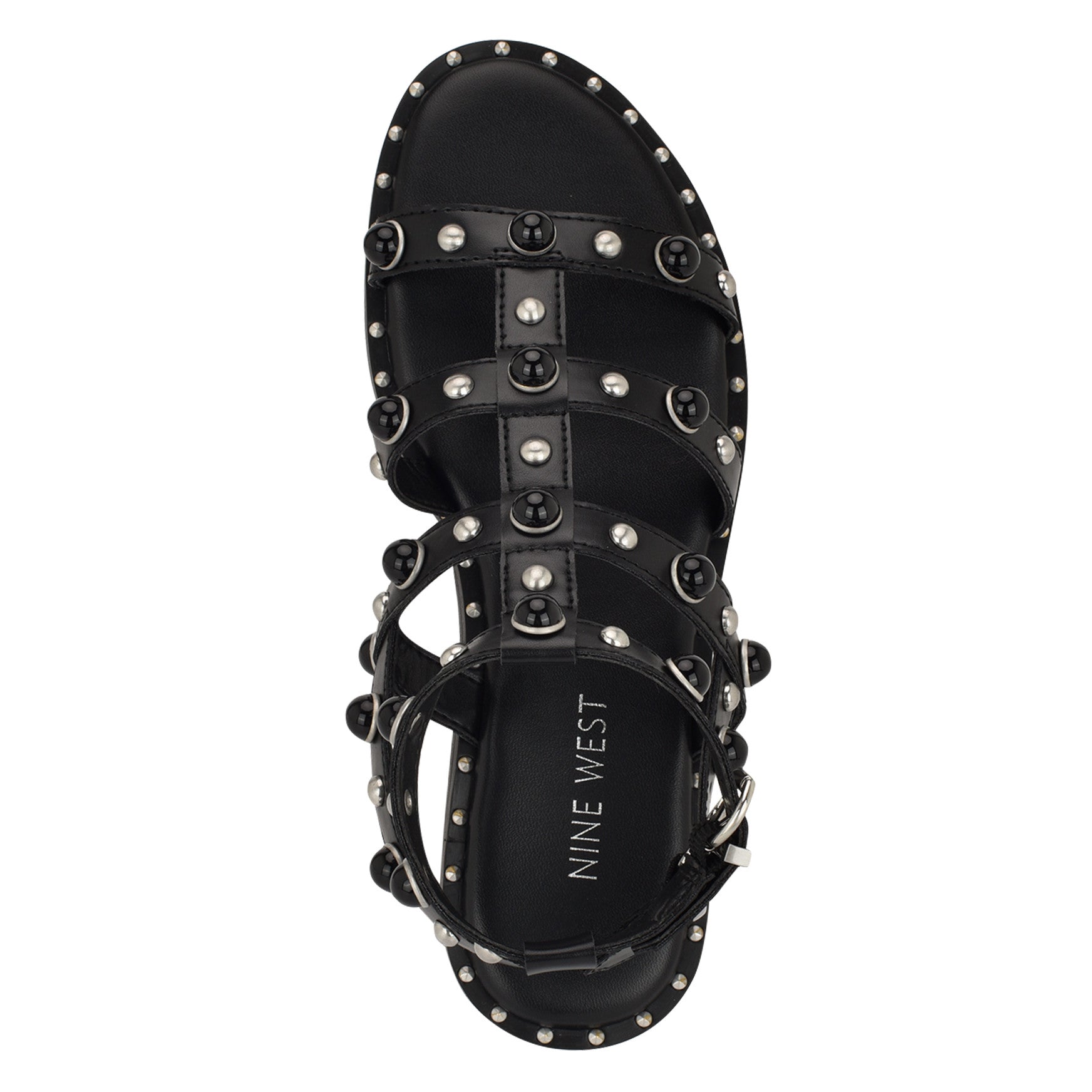 Studded Black Leather Gladiator Sandals Akiihool Women Sandals Wide Width Women main image 4