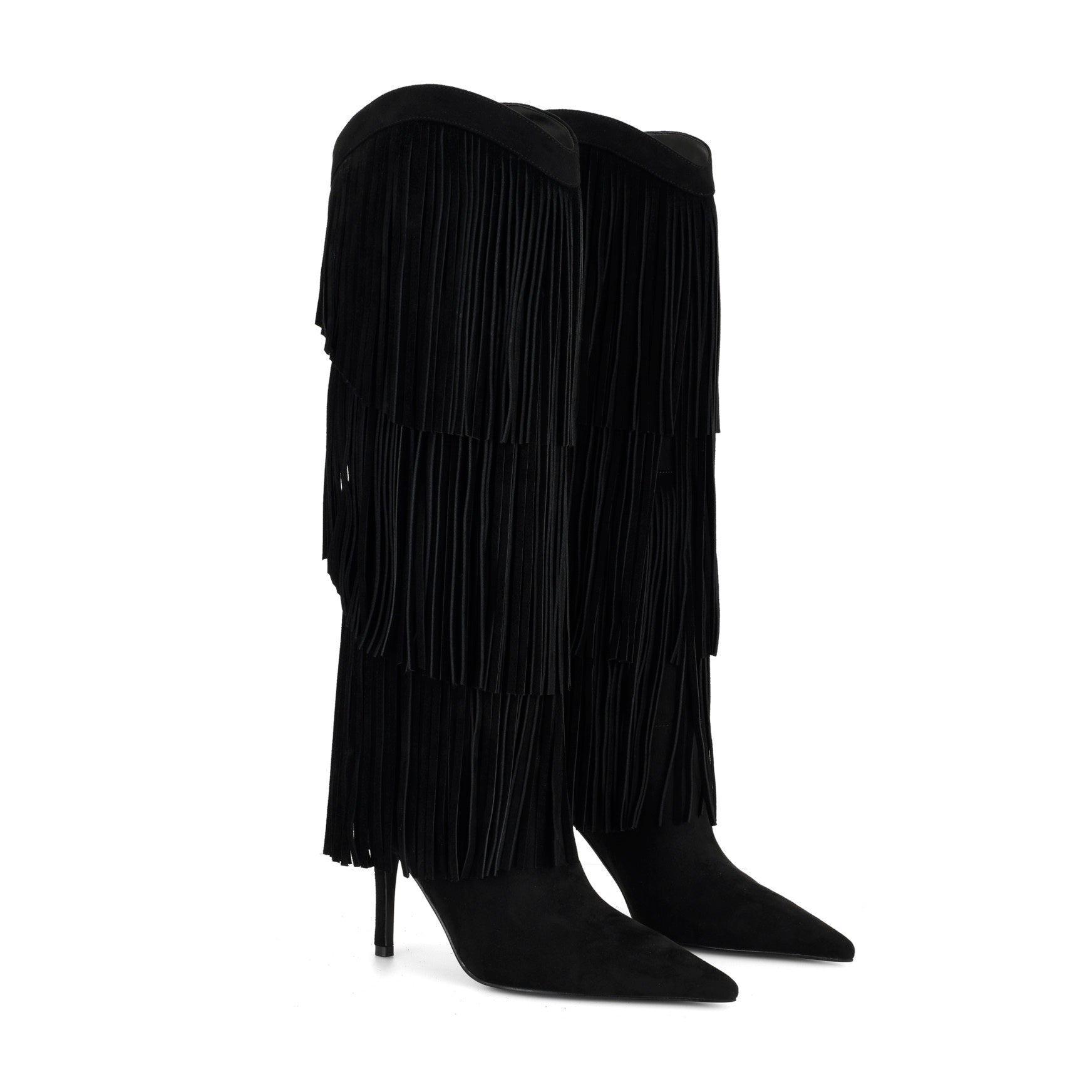 Genviv Leather Fringe Boots