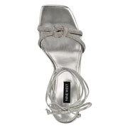 Raqchel Rhinestone Bow Ankle Wrap Sandals