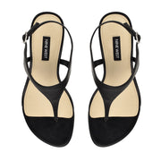 Noir Heeled Thong Sandals
