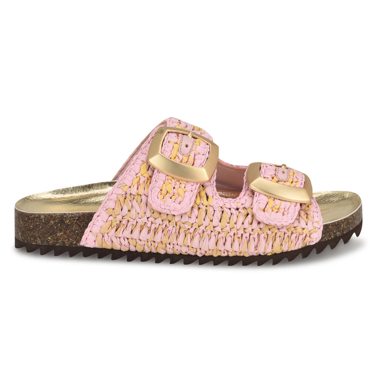 나인웨스트 NINEWEST Tenly Casual Footbed Sandals,Light Pink Multi