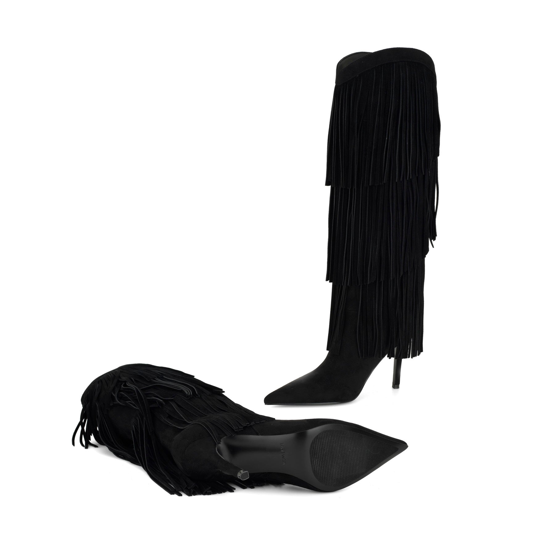 Genviv Leather Fringe Boots