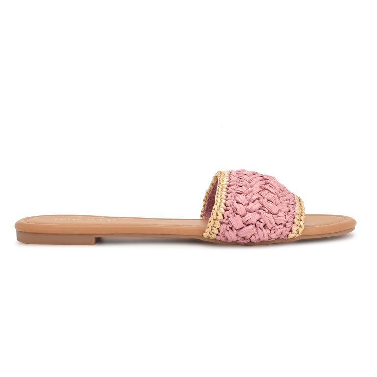 나인웨스트 NINEWEST Beehiv Slide Sandals,Pink