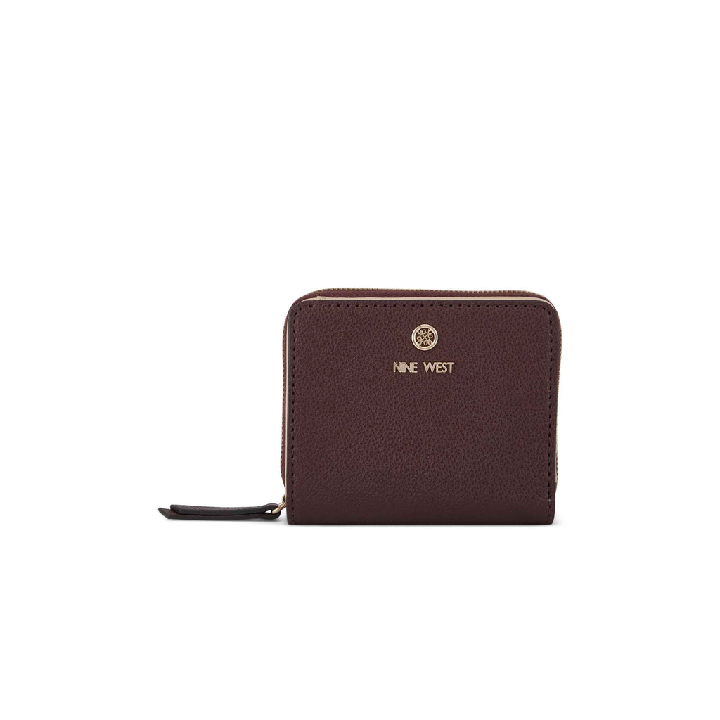 Nine West Linnette Mini Coin Card Case - Brown Logo, Merlot