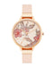 Floral Dial Strap Watch