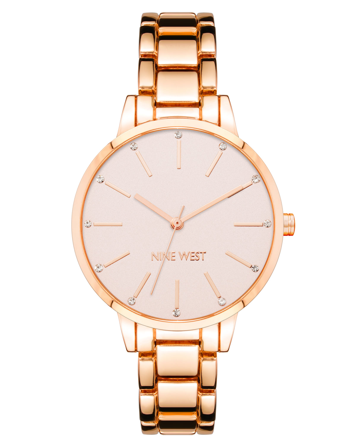 Nine West Women\'s Pink Rose Gold Analog Quartz Faux Leather Strap Square Watch Nine West Women main image 3
