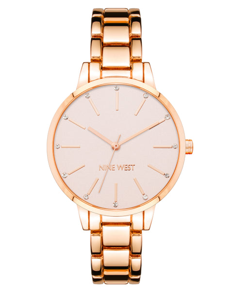 ? Nine West Bracelet Watch Women Gold Crystal Accented Splash-Resistant Watch Amazon.com: Nine West Women main image 3
