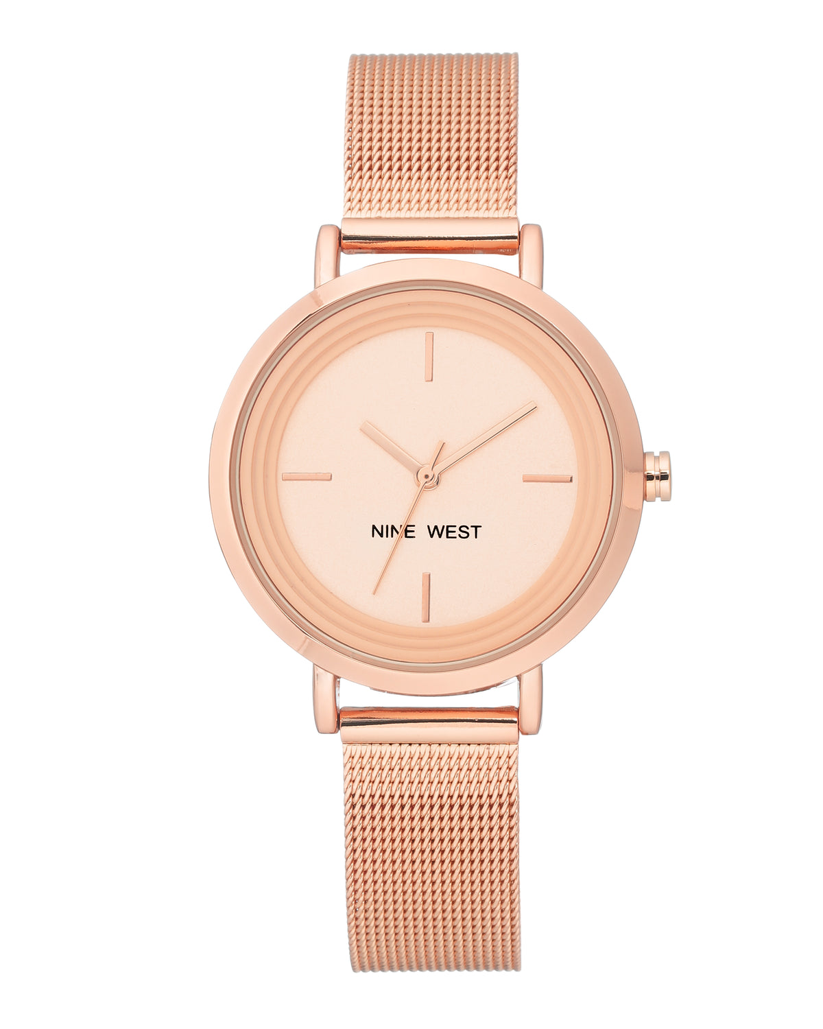 Nine West Women\'s Silver Rose Gold Analog Quartz Mesh Rectangular Bracelet Watch Square Case Bracelet Watch - Silver/Rose Gold | Nine West main image 2