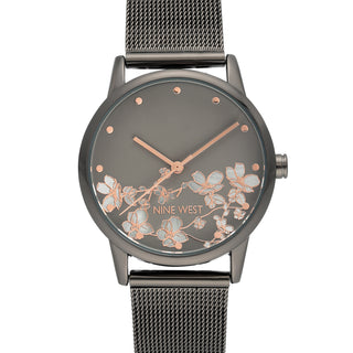 Floral Dial Mesh Bracelet Watch