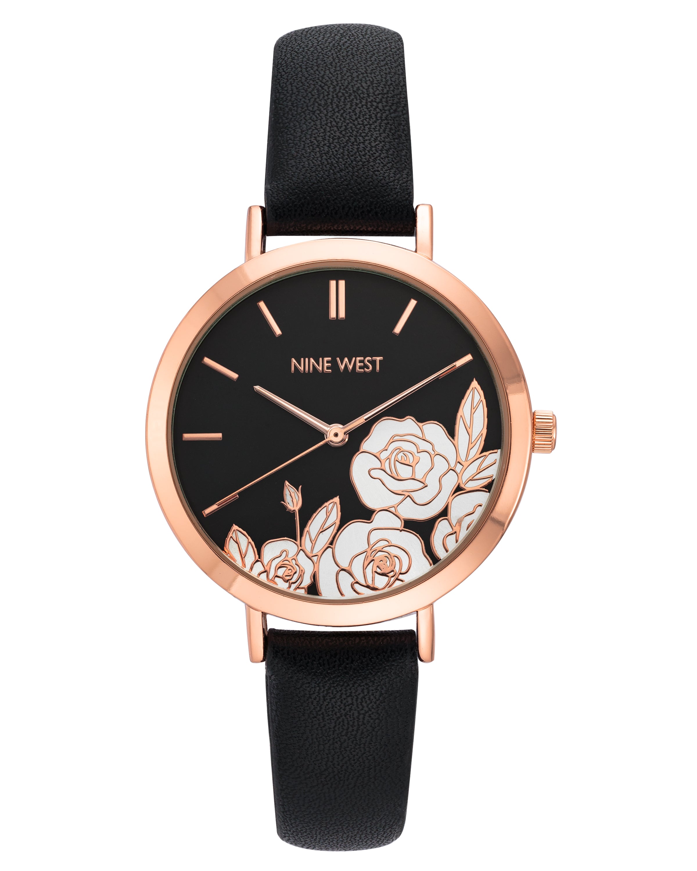 Floral Dial Smooth Strap Watch Nine West