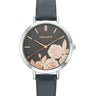 Floral Dial Smooth Strap Watch