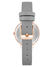 Floral Dial Saffiano Strap Watch