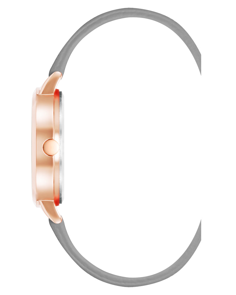 Floral Dial Saffiano Strap Watch