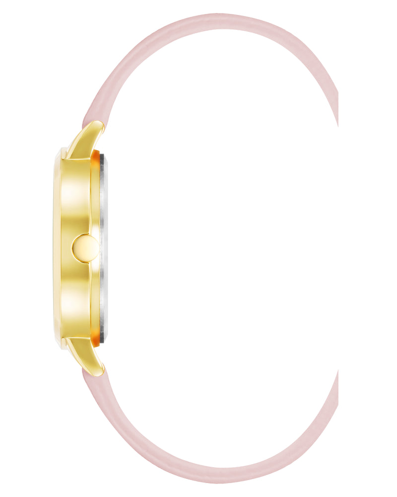 Floral Dial Saffiano Strap Watch