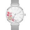 Floral Dial Mesh Bracelet Watch