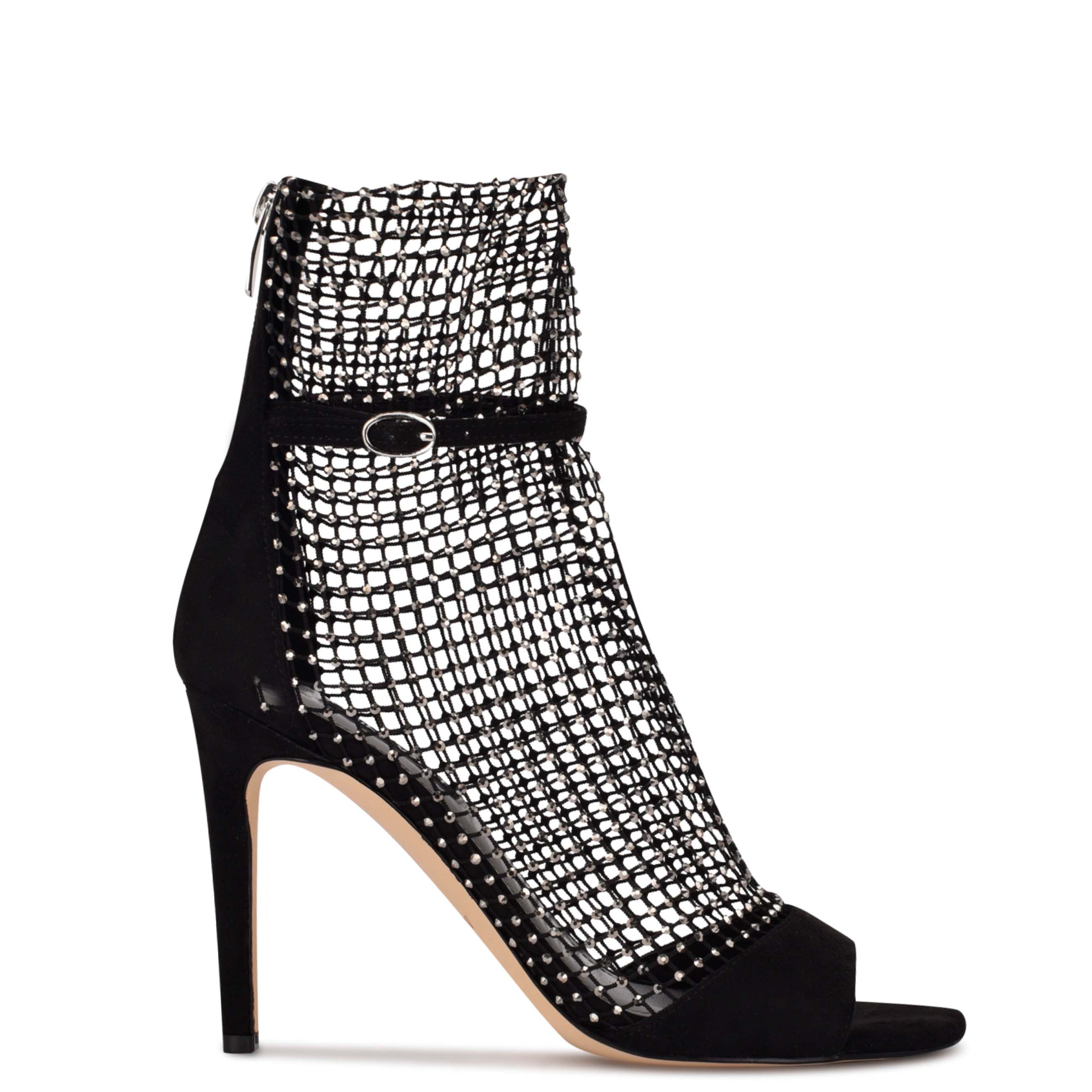 NINEWEST Imery Mesh Peep Toe Booties